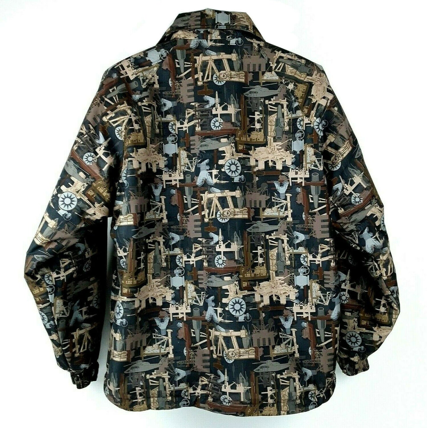 MENS JACKET COAT FLEECE Inside Pocket Full Zip Oil Field Camo Brown Tri-Mountain