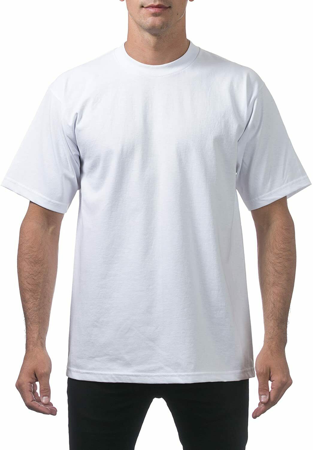 PRO WEST MENS Sport Activewear Heavyweight T-Shirt White or Black (Pack of 2)