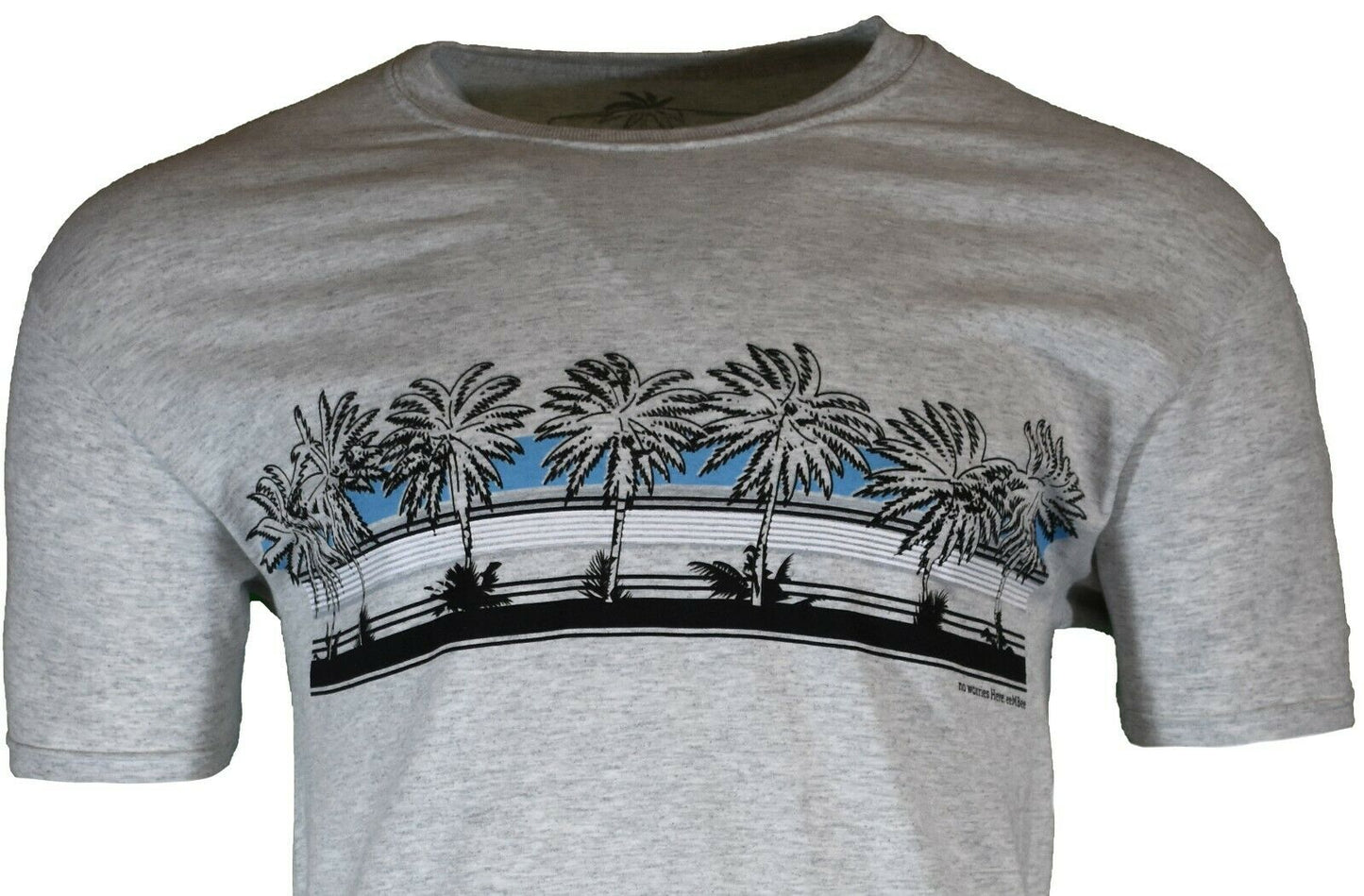 Men's T-Shirt Bahama Beach Palm Trees No Worries Here by eeMBee