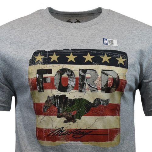 Realtree x Ford American Stars and Stripes Mustang Logo Men's T-Shirt