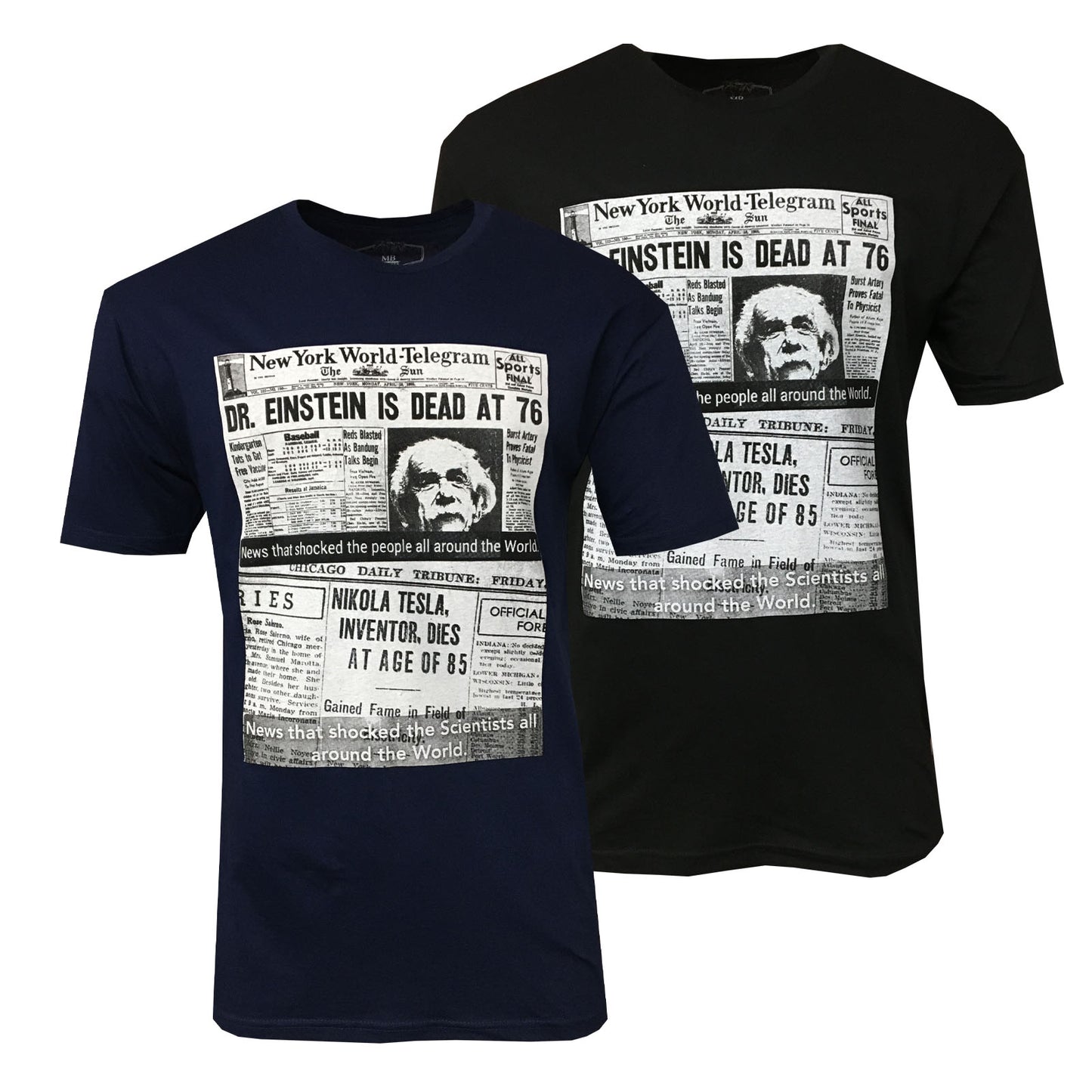 Men's T-Shirts - Orig. MB T-SHIRTS -EINSTEIN TESLA 100% Cotton - SIZES M L XL