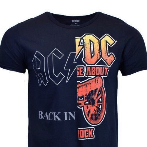 AC/DC Men's Tee T Shirt Back in Rock - Navy Blue Hard Rock Tour Band Metal Vintage Music NEW