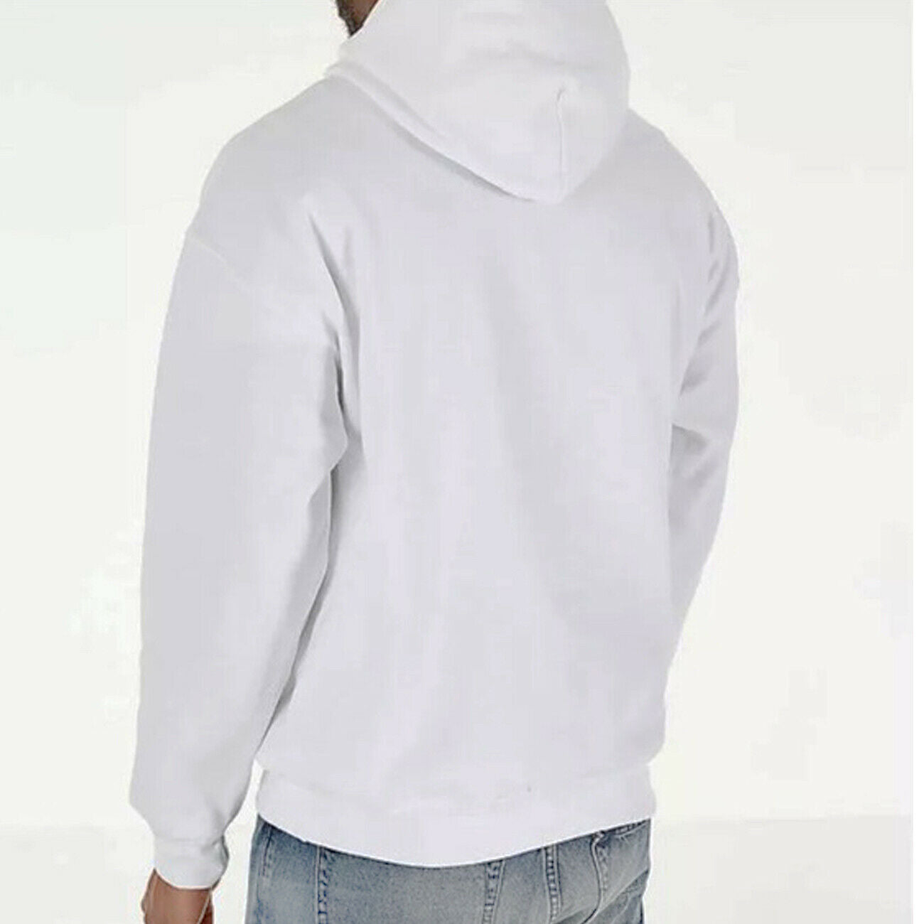 Men's FILA Technicolor Logo Pullover Hoodie in White size LARGE