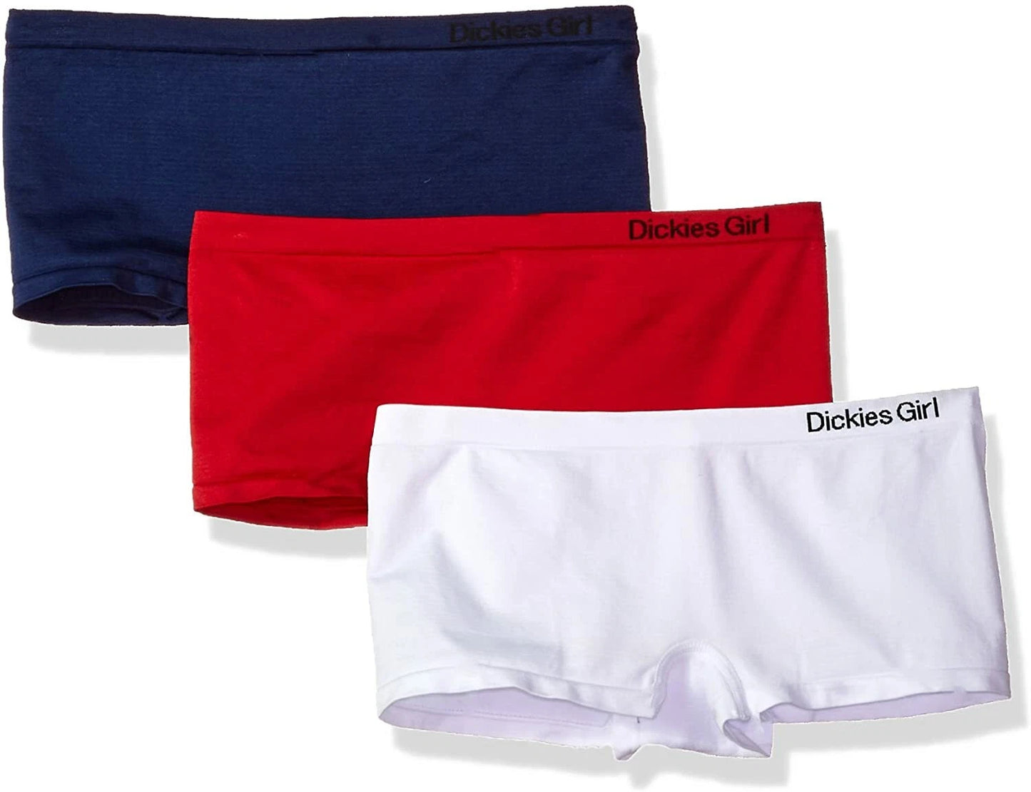Dickies 3 Pack Panty Girl Women's Seamless Hipster --White-Red-navy