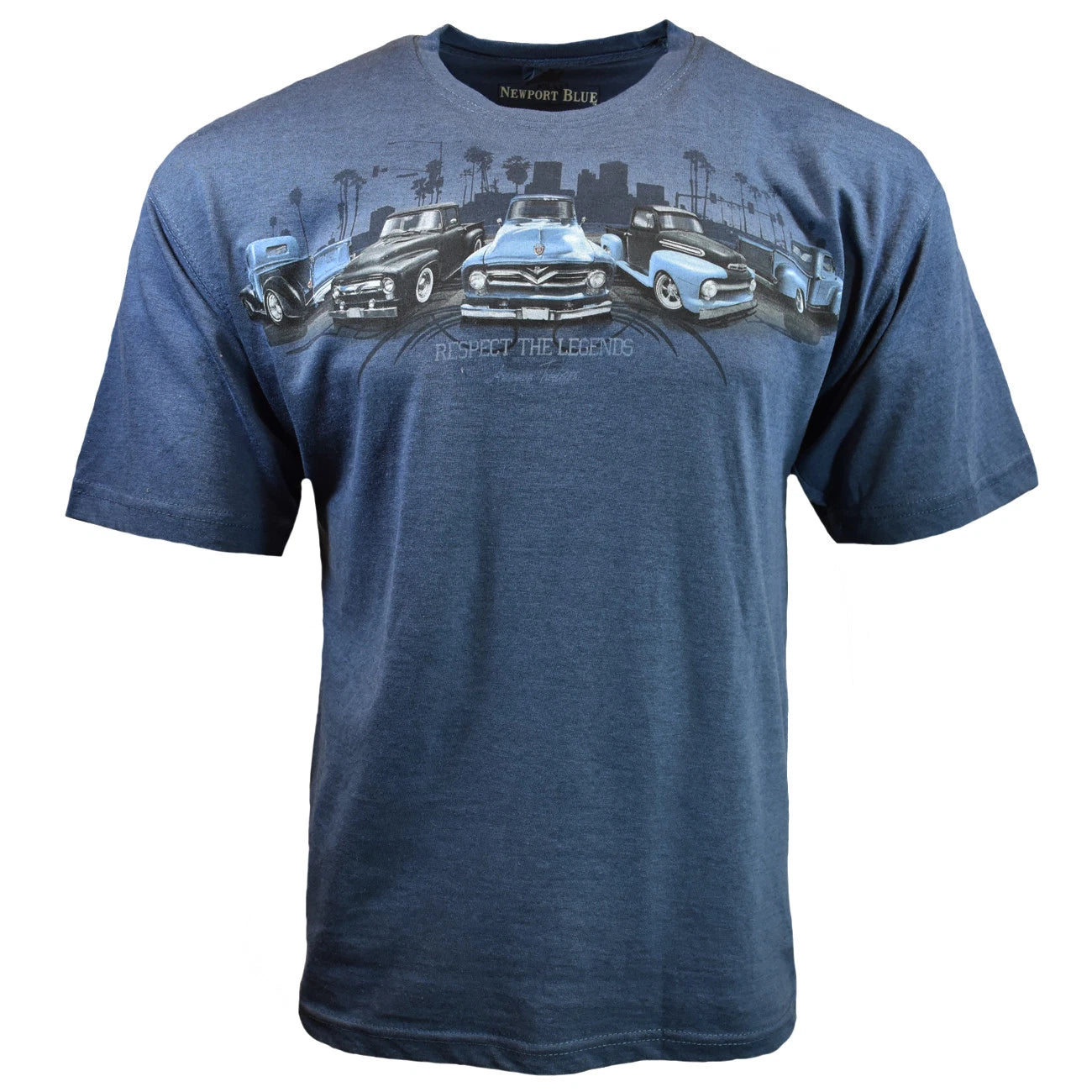 Men's T Shirt -NEWPORT BLUE -RESPECT THE LEGEND -SIZE M -