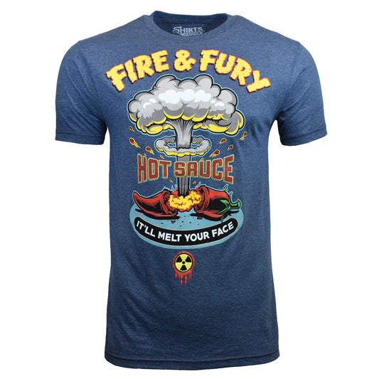 Men's T-shirt - FIRE & FURY HOT SAUCE - Red Hot Pepper - Chile Picante