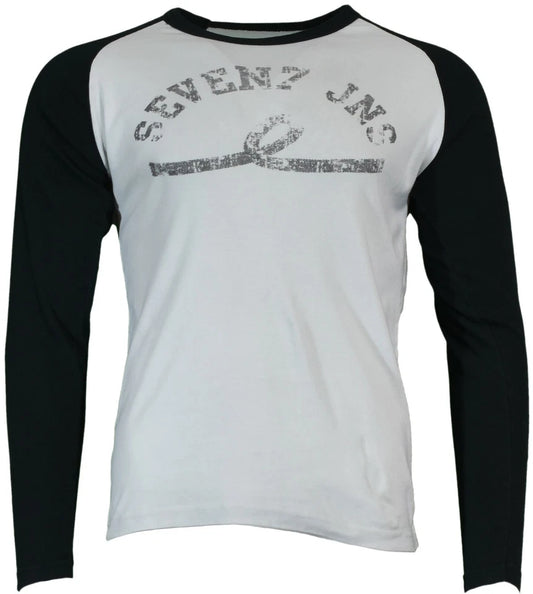 MENS Long Sleeve T Shirt "Seven 7 Jeans " 100% Cotton -Slim Fit