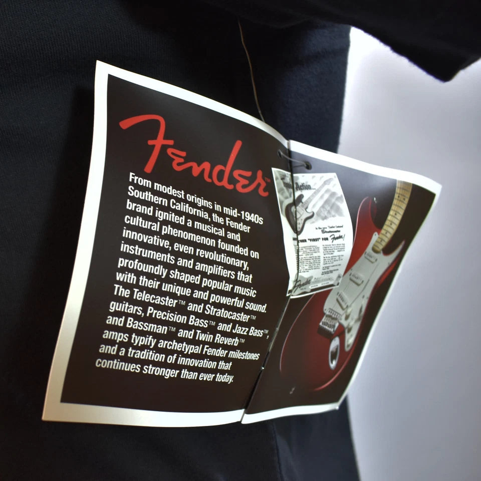 Men's Music tees "Fender" Vintage Retro Music T-Shirt, Guitar -Size Medium