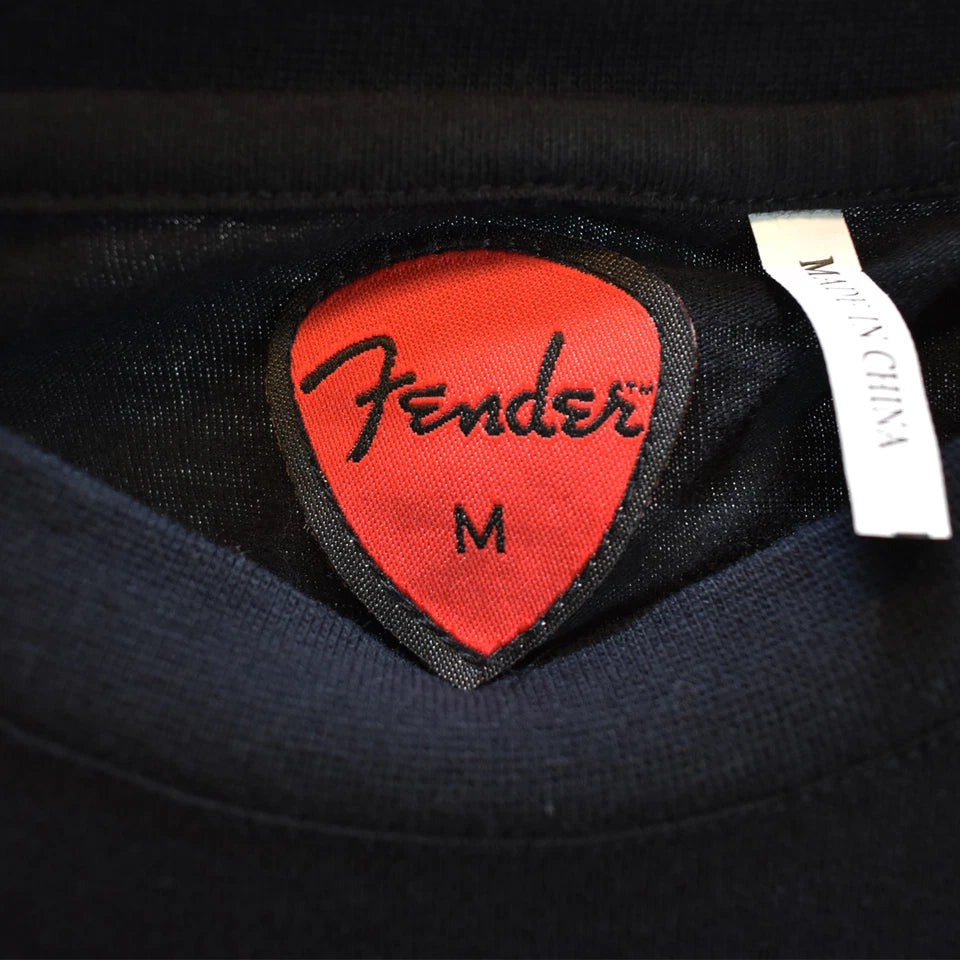 Men's Music tees "Fender" Vintage Retro Music T-Shirt, Guitar -Size Medium