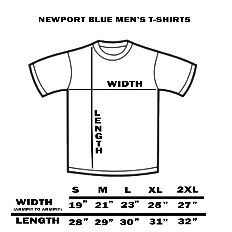 Men's T Shirt -NEWPORT BLUE -RESPECT THE LEGEND -SIZE M -