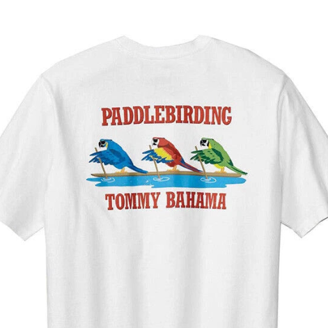 TOMMY BAHAMA MEN'S T SHIRTS- Paddle birding -SIZE Medium