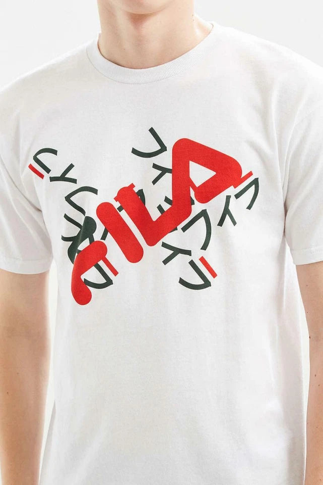 FILA T-Shirt -Retro Logo -Japanese -100% Cotton-Unisex