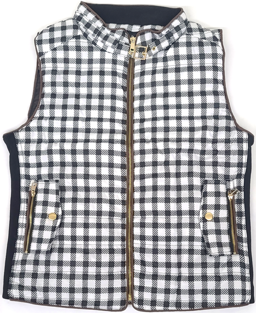 Girl Junior Chocolate Winter Tile Pattern Down Jacket Lightweight Packable Puffer Padded Down Vest