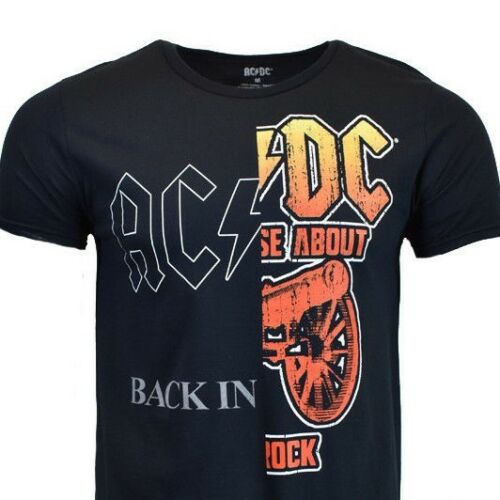 AC/DC Men's T-Shirt Back In Rock Metal Hard Rock Music Vintage BLACK