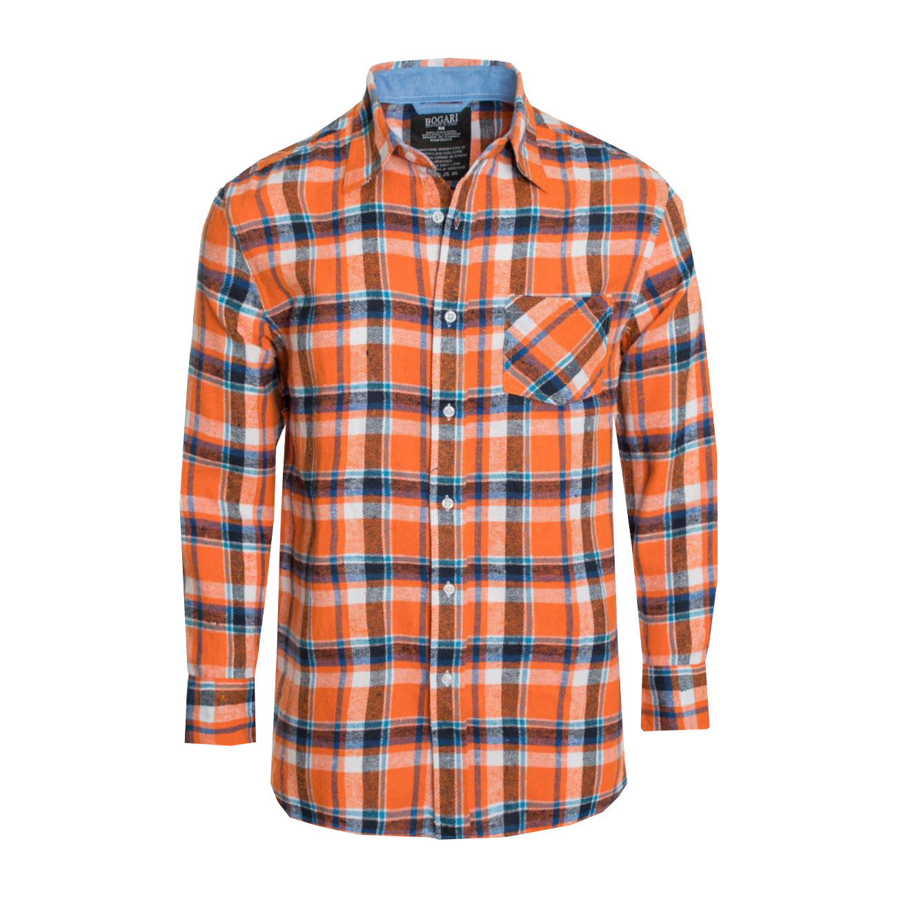 Men's Flannel Shirt Button Down Long Sleeve ZA001 002 003 by  BOGARI .