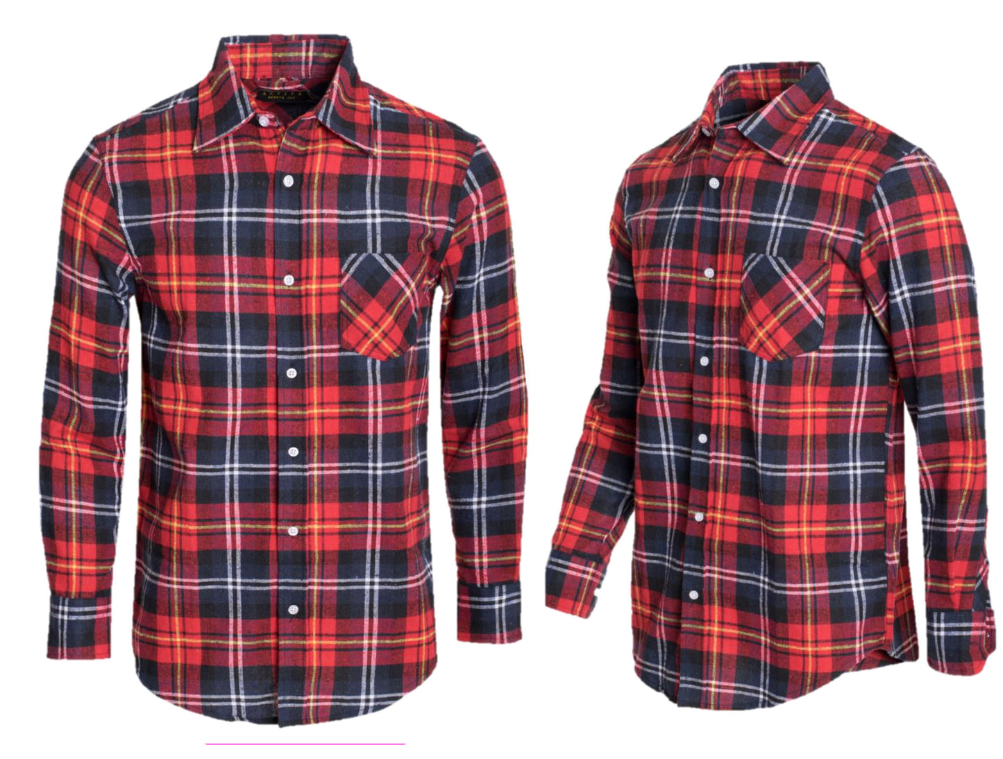 Men's Flannel Shirt Button Down Long Sleeve RED 326 331 391 432 by ACTIVA