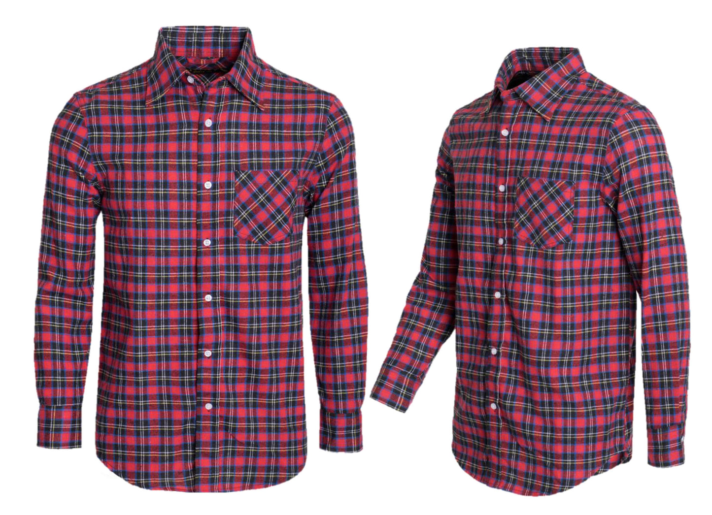 Men's Flannel Shirt Button Down Long Sleeve RED 326 331 391 432 by ACTIVA