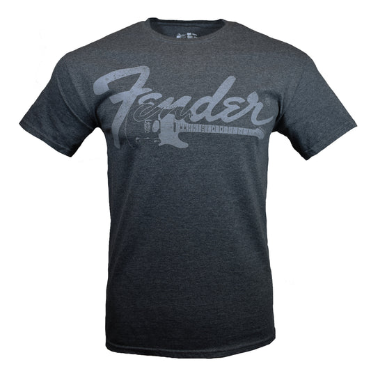 Fender Men's T-shirt Vintage Retro Look Musicians Guitar Rock Graphic Tee, gray
