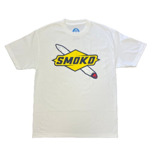 Smoko Joint Logo Men's T-Shirt Marijuana Theme Logo 100% Cotton