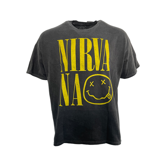 Oversized Classic Nirvana Nevermind Smile Band T-Shirt - Mens/Unisex