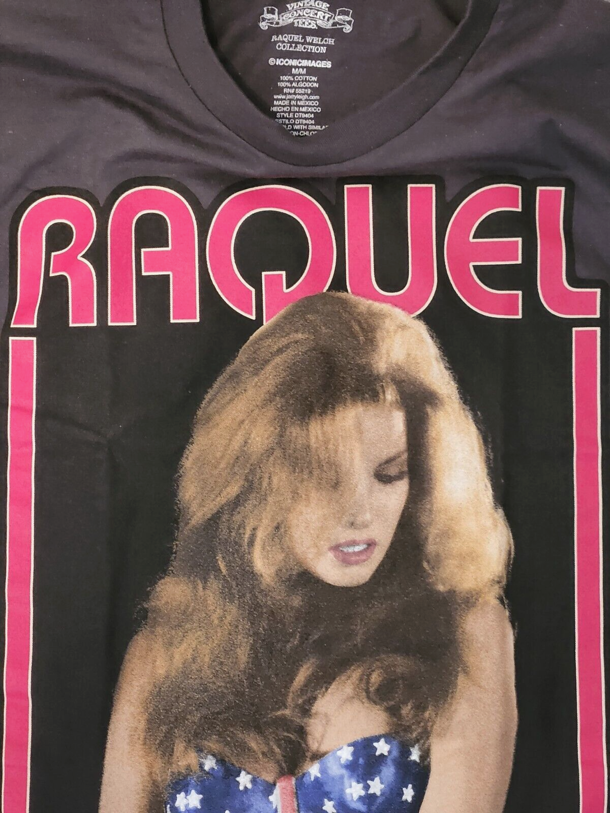 Raquel Welch T Shirts -Unisex -GRAY -US FLAG -Soft Fabric