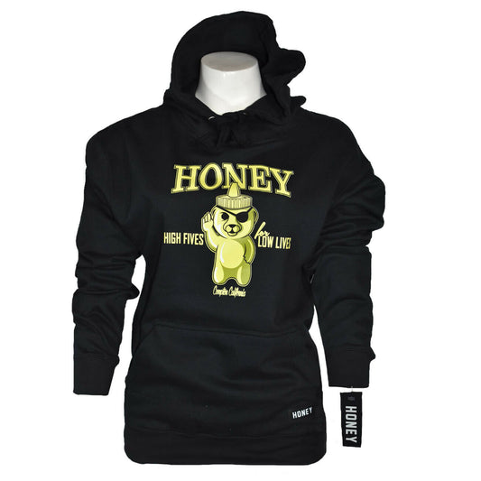 Honey Pullover Hoodie - Women's Sweatshirt - High Fives for Low Lives Pirate Honey Bottle Bear