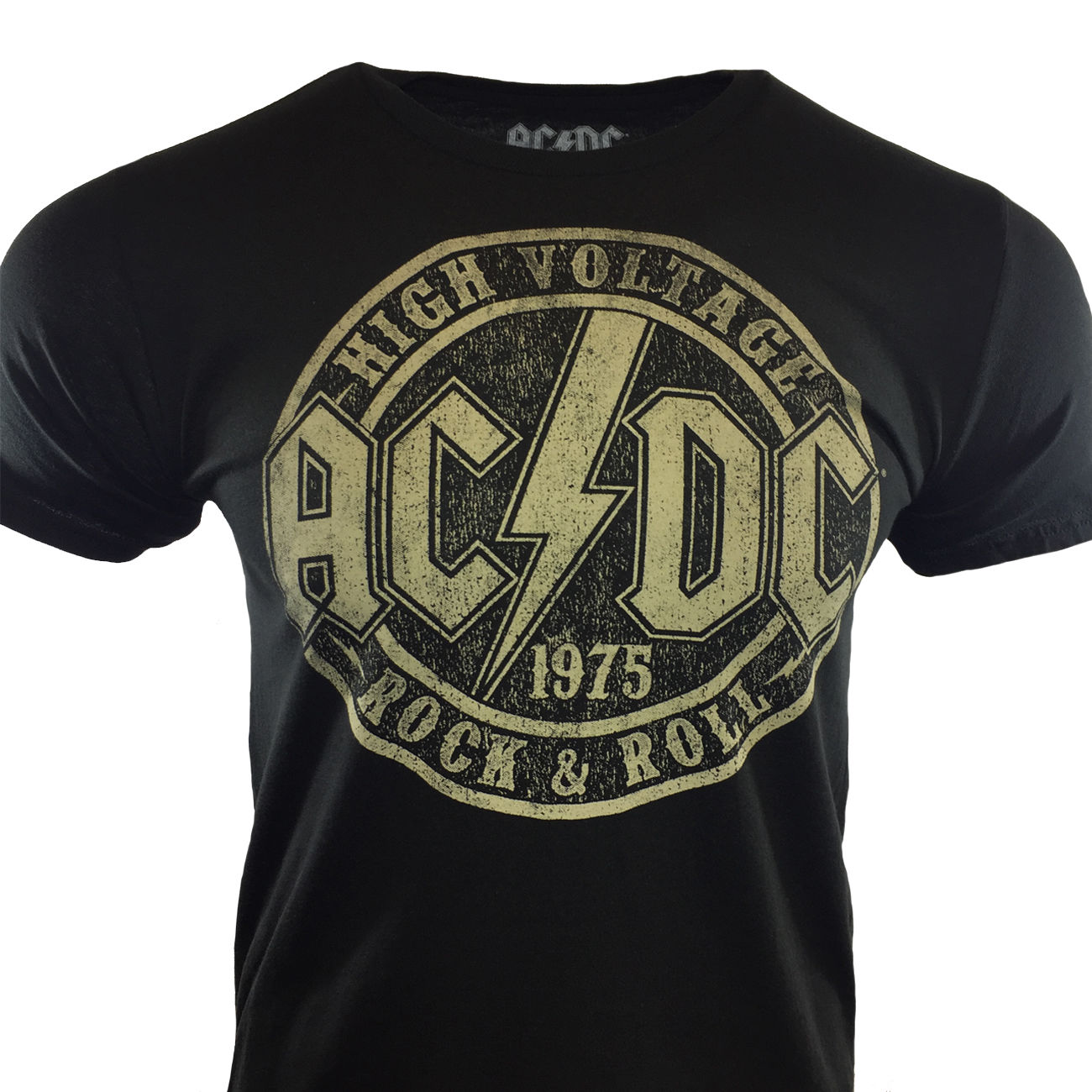 AC/DC High Voltage Rock & Roll 1975 Men's Graphic T-Shirt, Black