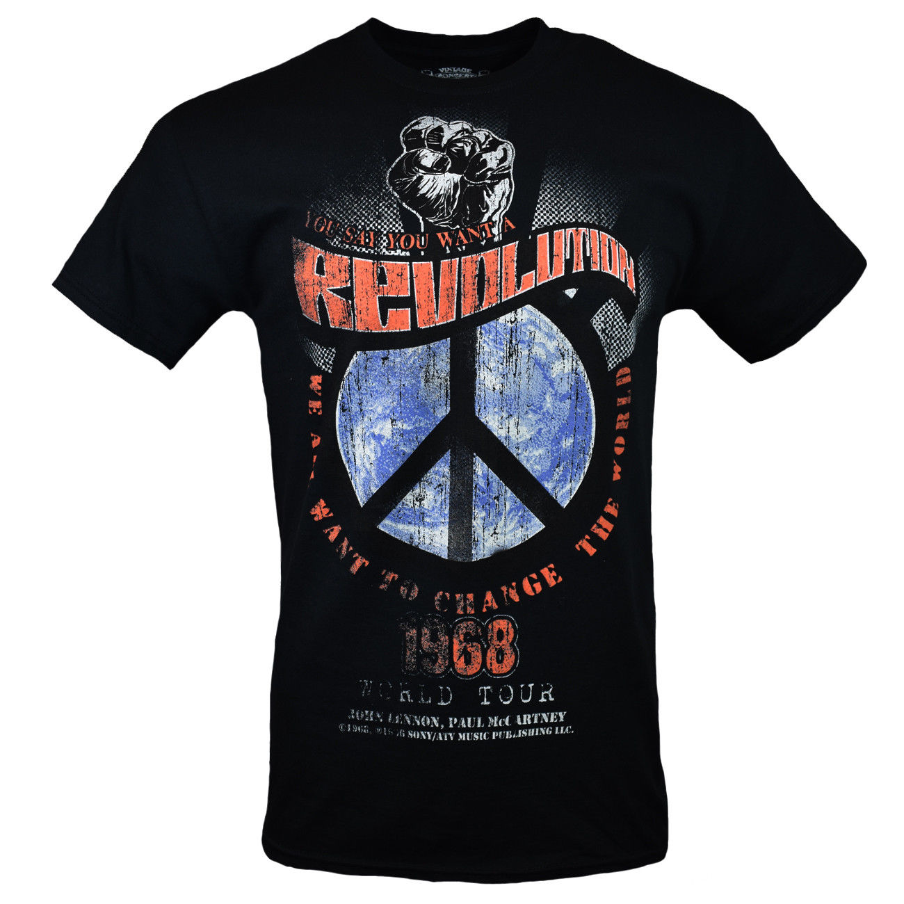 The Beatles 1968 World Tour Lennon McCartney Men's Graphic T-Shirt