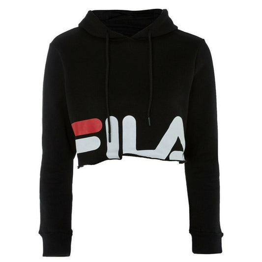 Women's FILA Cropped Long Sleeve Pullover in Black size LARGE