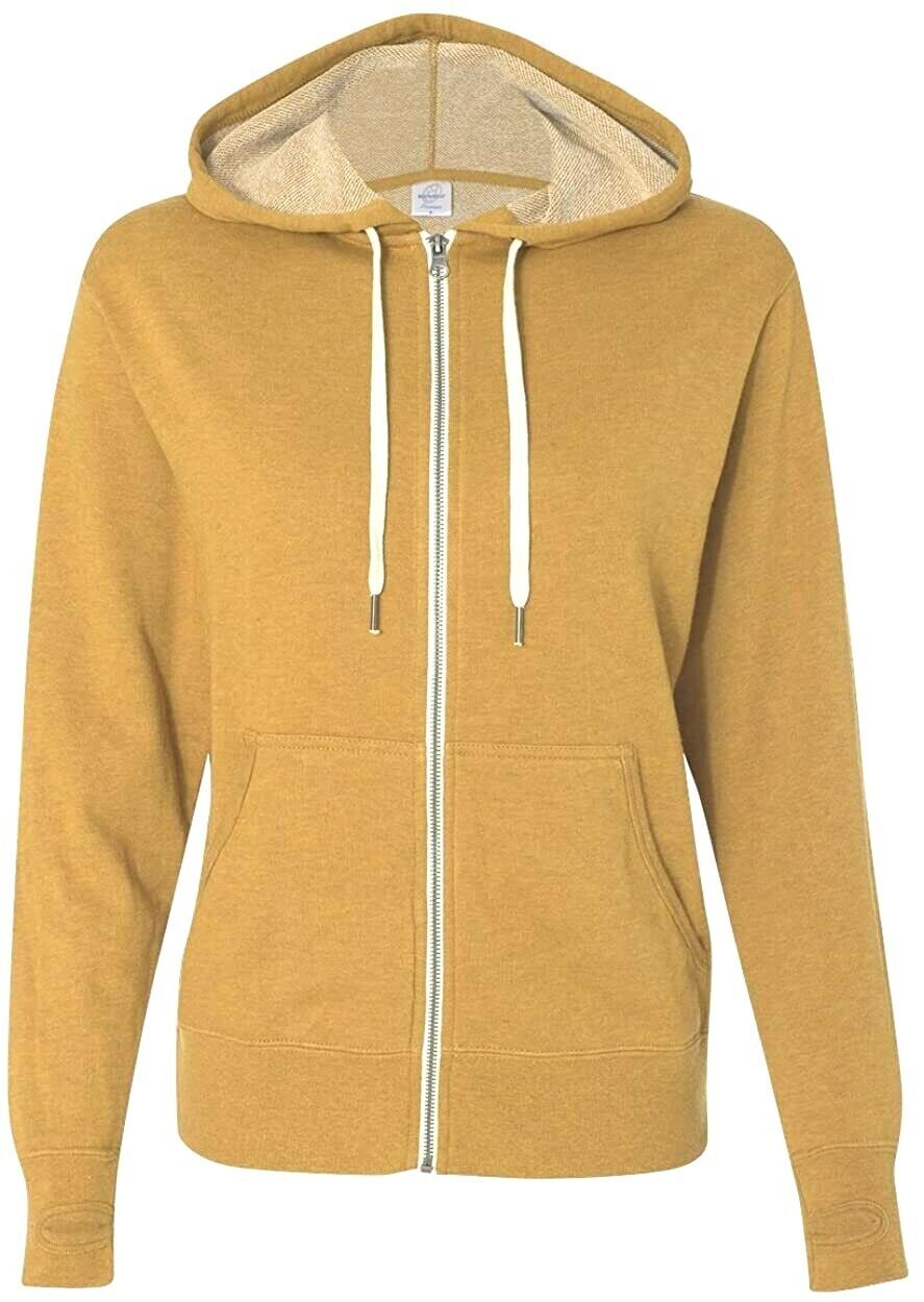 Unisex Sweat Shirt Jacket Zip Up Hoodie INDEPENDENT TRADING CO French Terry NEW