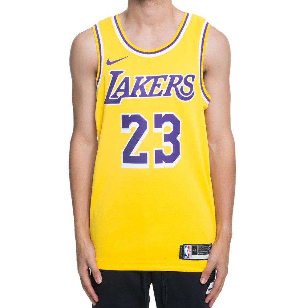 Los Angeles Lakers Lebron James NBA Authentic Swingman Edition Jersey GOLD