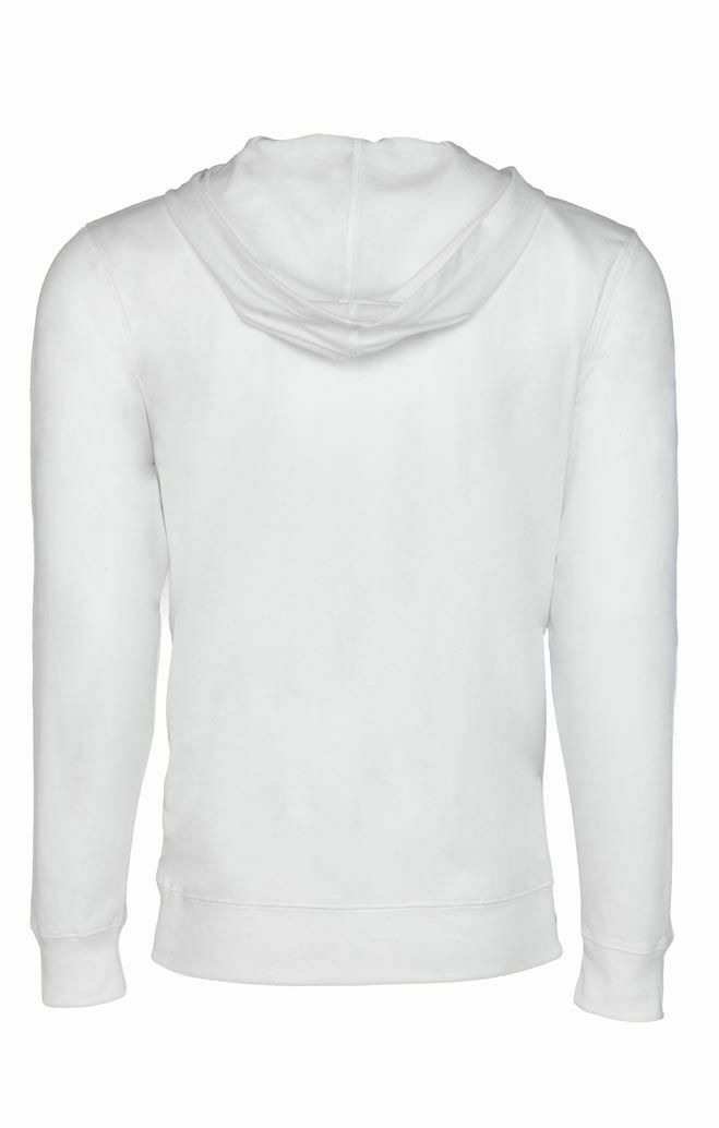 Men's Sweatshirt Hoodie Lightweight Full Zip Hooded Jacket - Charcoal Grey & White  NEW