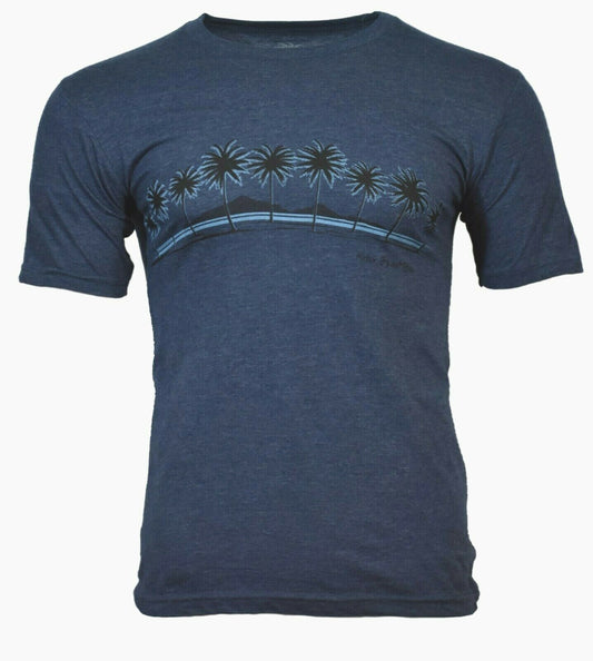 Men's T-Shirt Sunset Beach Palm Trees No worries Here By eeMBee