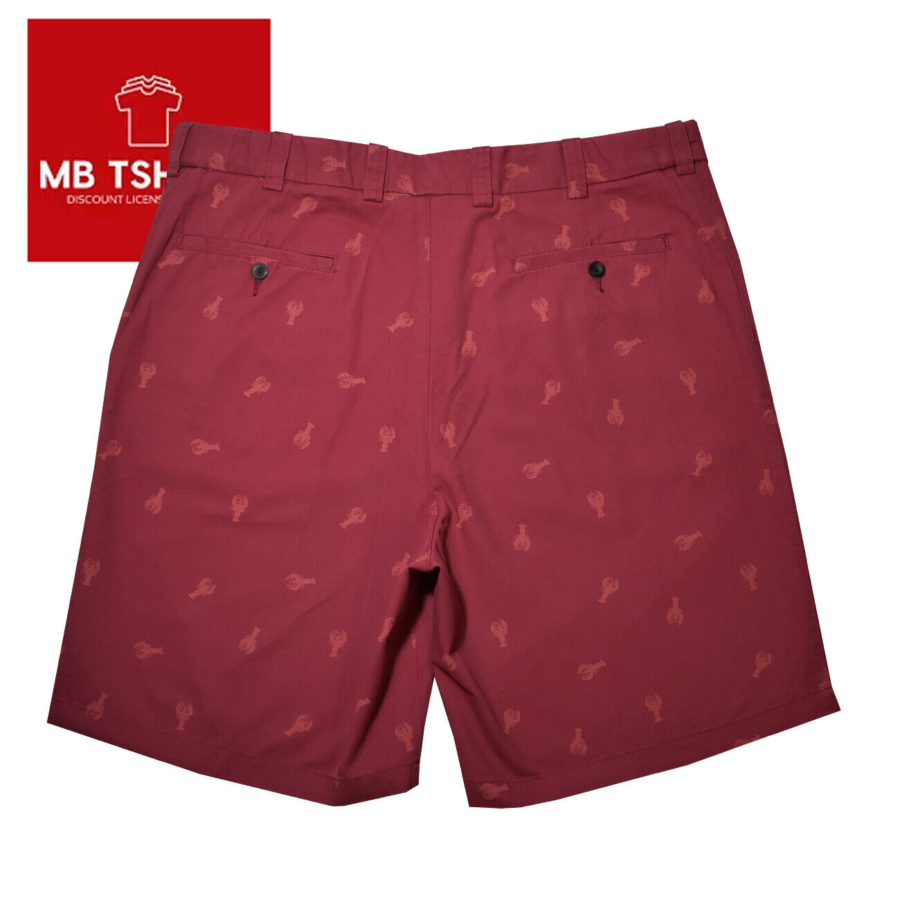 Casual Outdoor Shorts - Men's Big and Tall Fit - Red Lobster Print