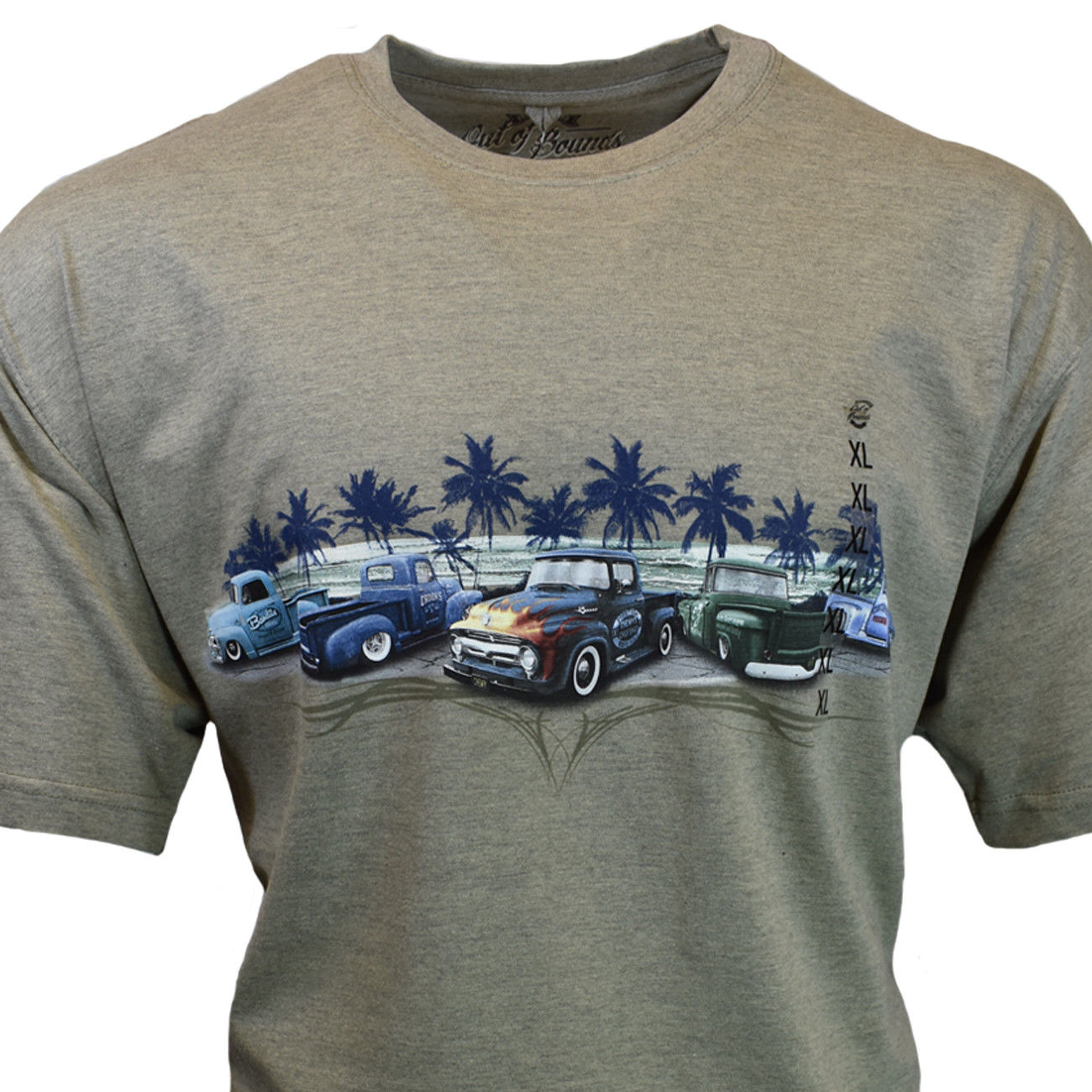 Ford and Chevrolet Classic Bombed and Slammed Hot Rod Pickup Trucks Men's Graphic T-Shirt