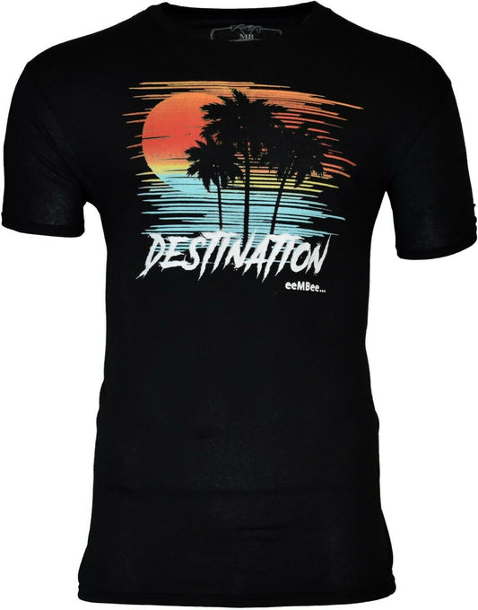 Men's T-Shirt Sunset Bahama Palm Trees Destination by eeMBee