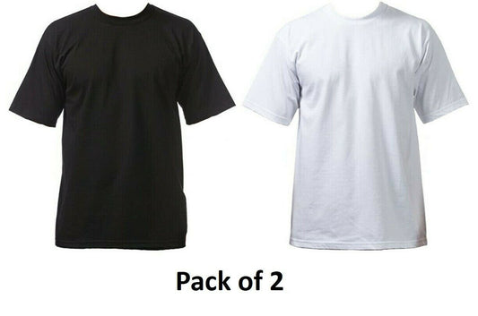 PRO WEST MENS Sport Activewear Heavyweight T-Shirt White or Black (Pack of 2)