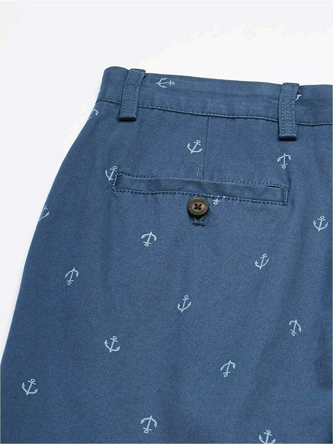 Casual Outdoor Shorts - Men's Big and Tall Fit - Blue Anchor Print
