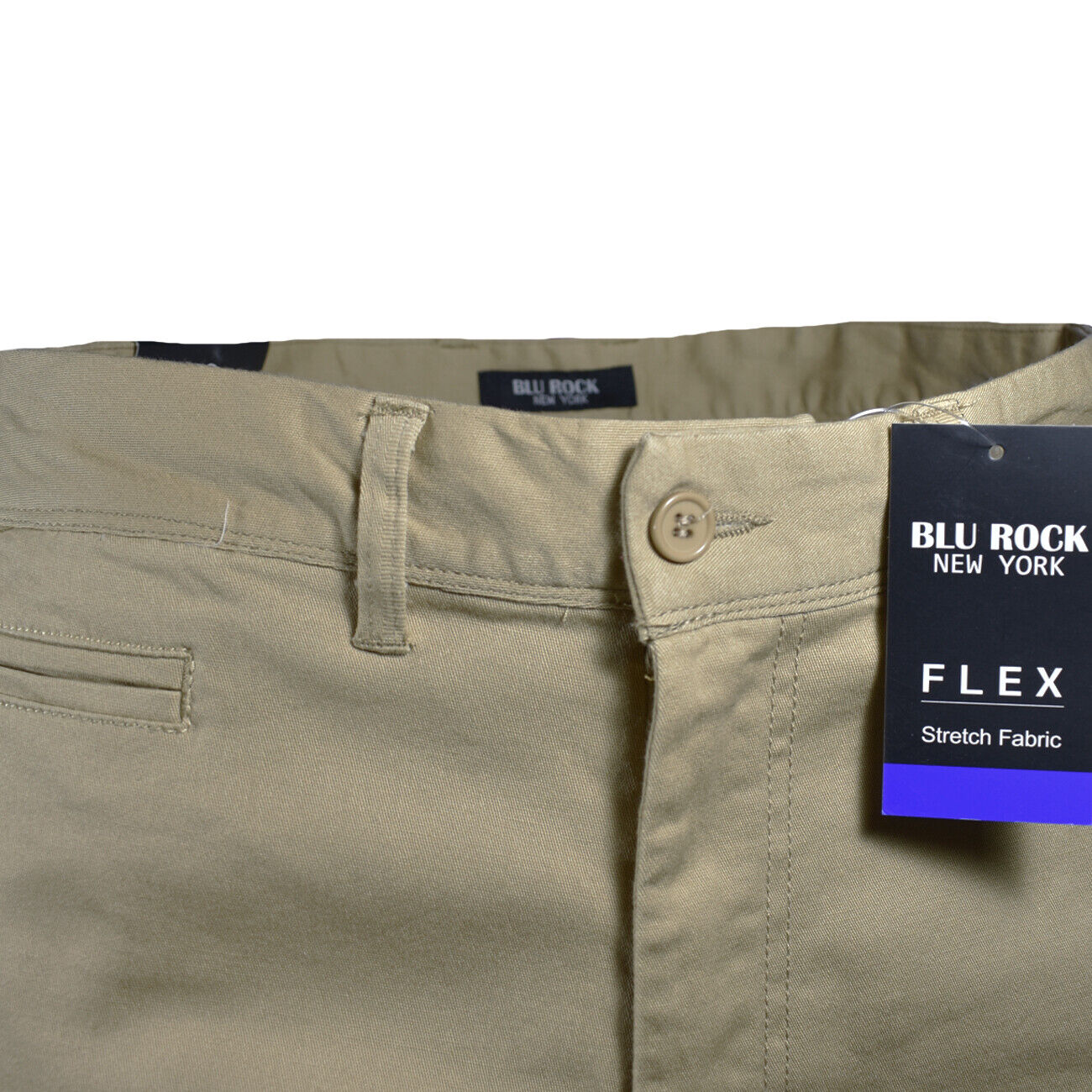 Blu Rock Flex Fit Shorts - Khaki 5 Pockets - Men's