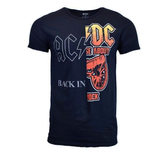 AC/DC Men's Tee T Shirt Back in Rock - Navy Blue Hard Rock Tour Band Metal Vintage Music NEW